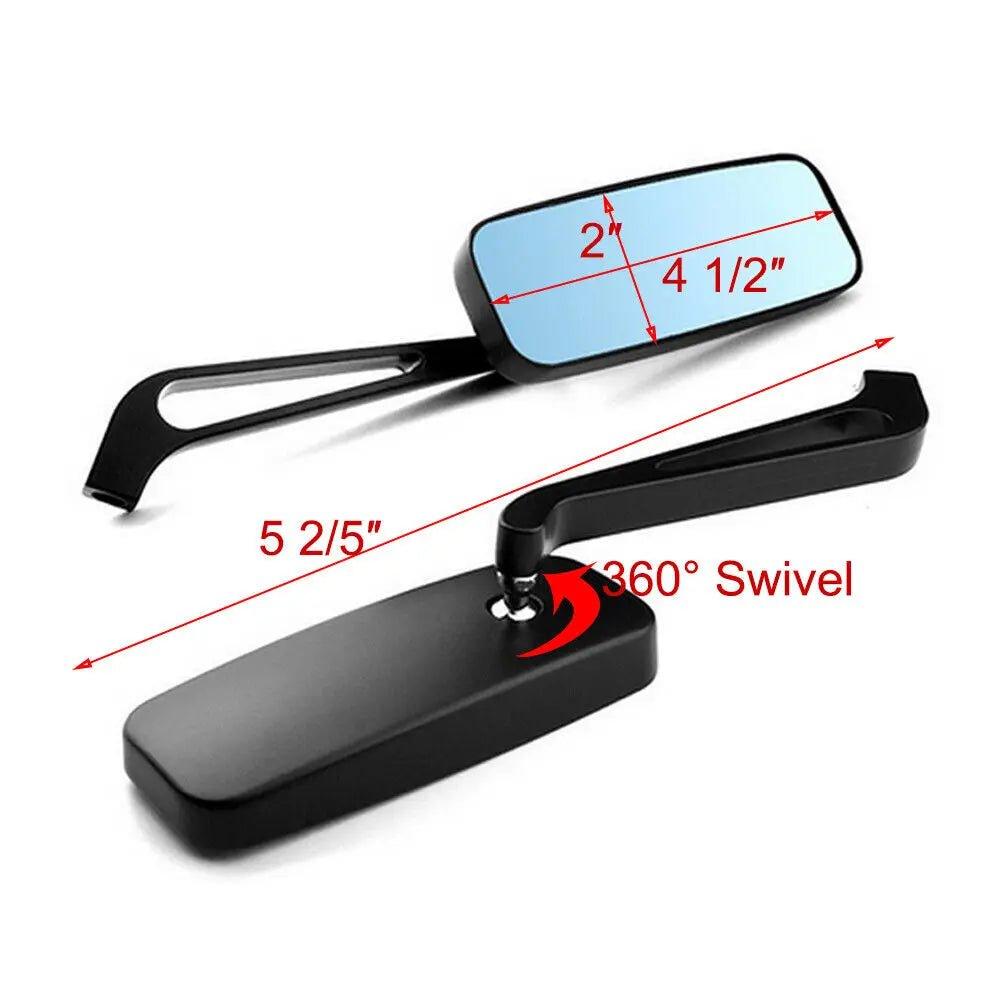 1 Pair Rectangular Motorcycle Mirror for Harley Cruiser Bobber Chopper Softail Sportster ATV Motor Mirror Accessories - RPM Rivals