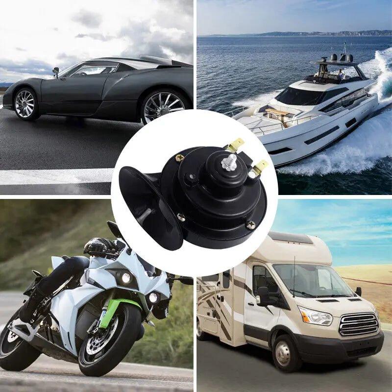12V Super Loud Car 300DB Dual Tone Snail Electric Air Horn Siren Motorcycle T - RPM Rivals