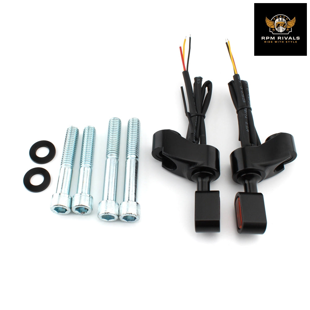 مصباح مؤشر إشارة الانعطاف LED الصغير للشوكة الأمامية للدراجة النارية Harley FXR 1987-2000 وDyna Glide 1991-2005