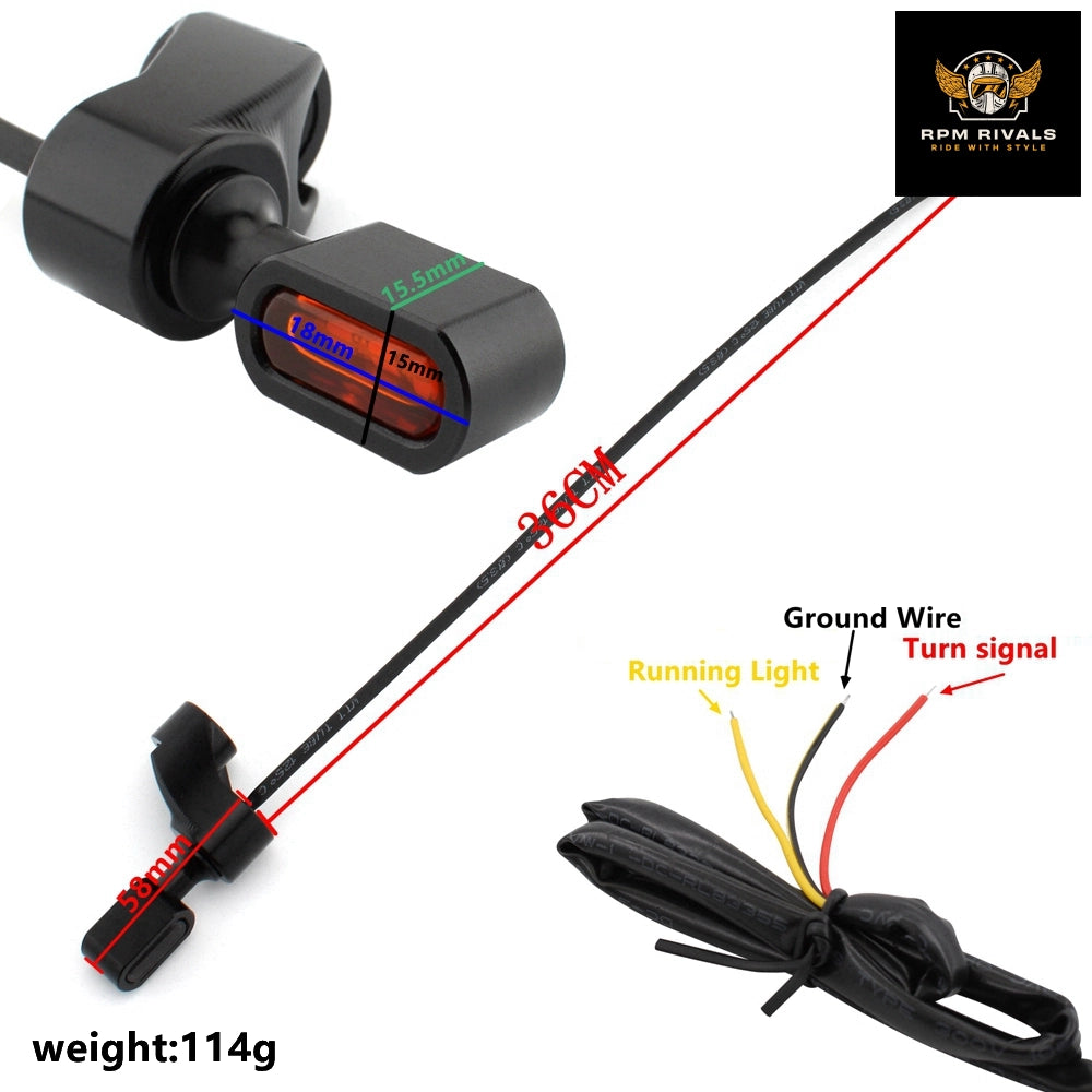 مصباح مؤشر إشارة الانعطاف LED الصغير للشوكة الأمامية للدراجة النارية Harley FXR 1987-2000 وDyna Glide 1991-2005
