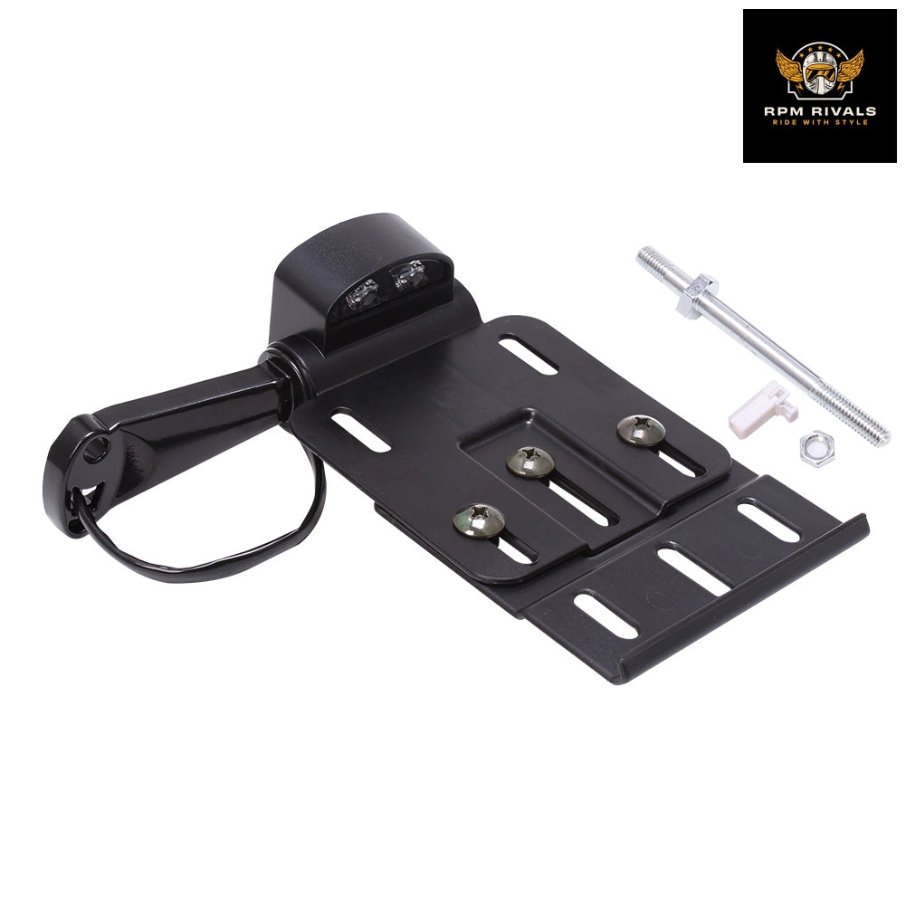 Motorcycle Telescopic Folding LED Light Side Mount License Plate Holder For Harley Dyna Sportster 883 1200 XL 07-16