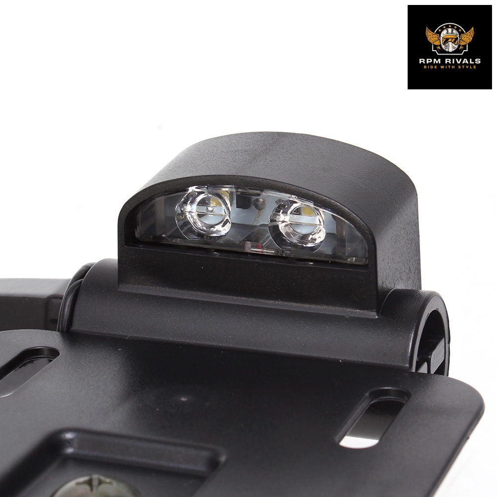Motorcycle Telescopic Folding LED Light Side Mount License Plate Holder For Harley Dyna Sportster 883 1200 XL 07-16