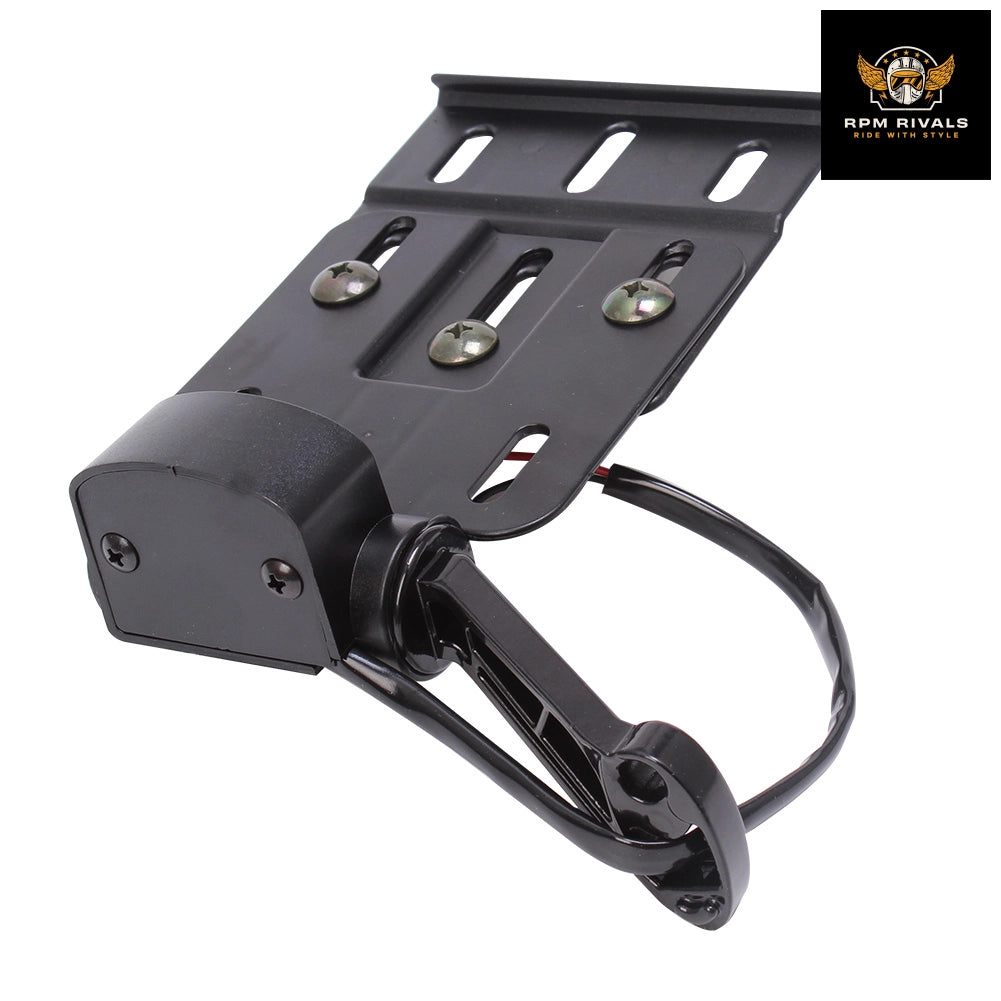 Motorcycle Telescopic Folding LED Light Side Mount License Plate Holder For Harley Dyna Sportster 883 1200 XL 07-16