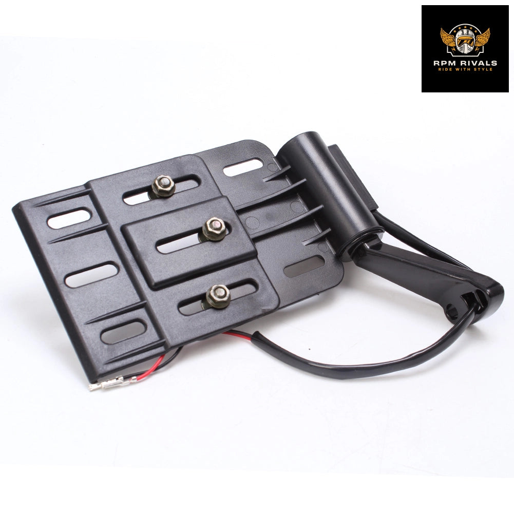Motorcycle Telescopic Folding LED Light Side Mount License Plate Holder For Harley Dyna Sportster 883 1200 XL 07-16