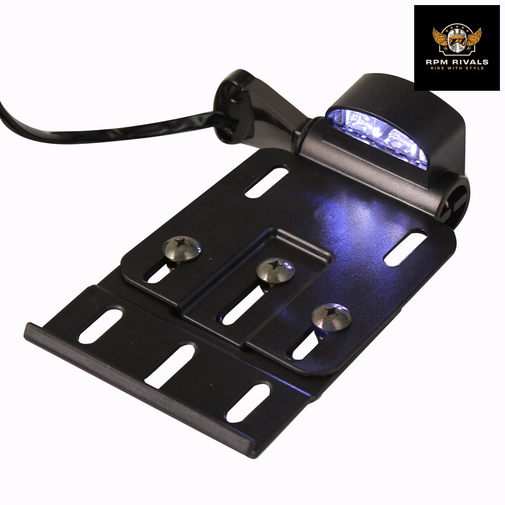 Motorcycle Telescopic Folding LED Light Side Mount License Plate Holder For Harley Dyna Sportster 883 1200 XL 07-16
