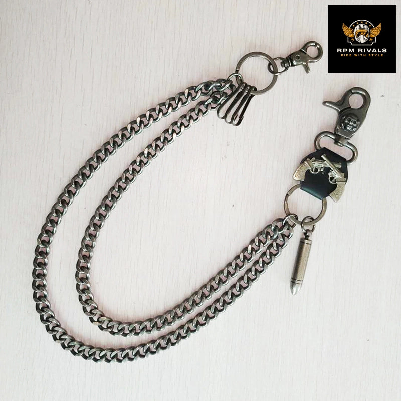 Punk Trendy Fashion Metal Waist Chain Jeans Accessory Chain Bullet/Horn Designs