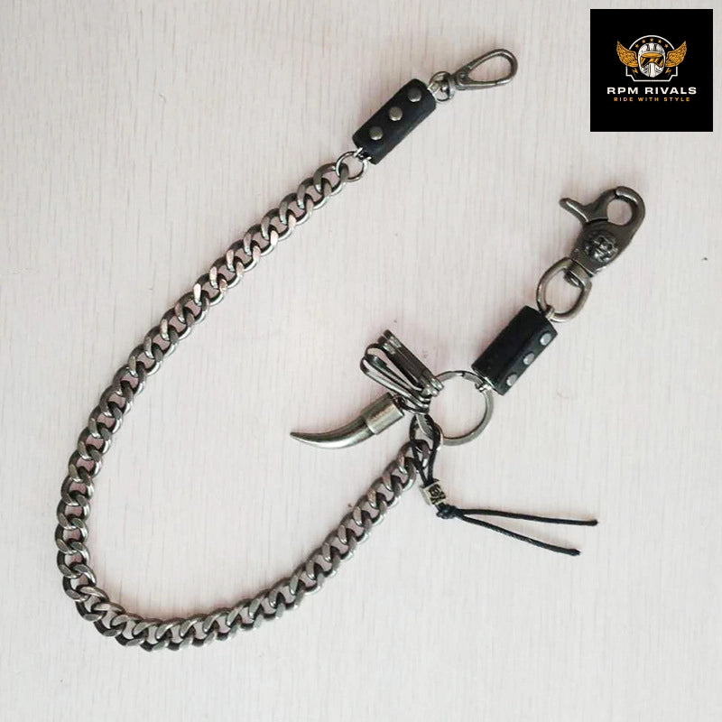 Punk Trendy Fashion Metal Waist Chain Jeans Accessory Chain Bullet/Horn Designs