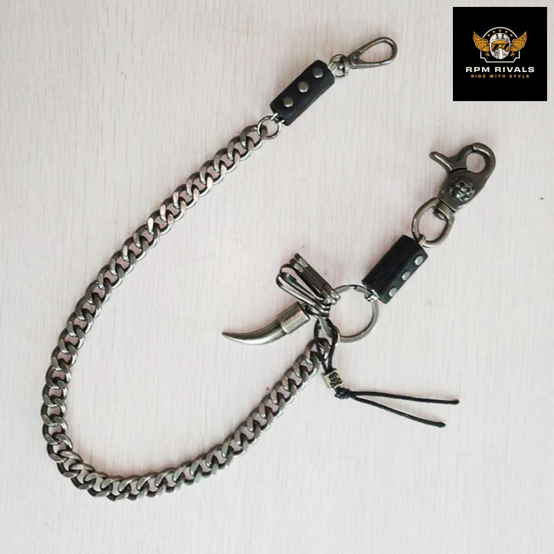 Punk Trendy Fashion Metal Waist Chain Jeans Accessory Chain Bullet/Horn Designs