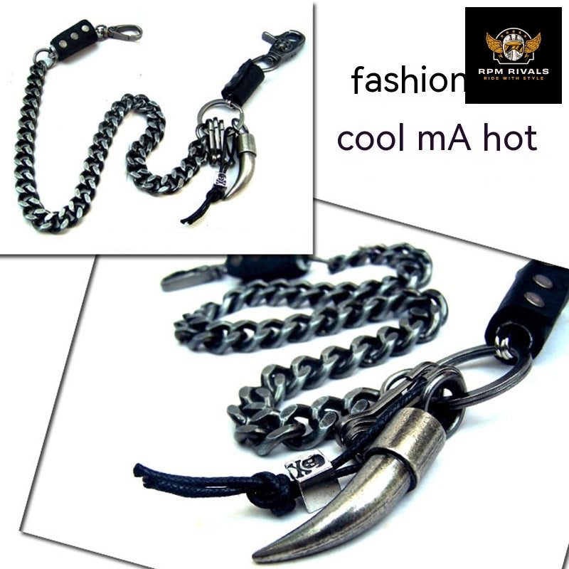 Punk Trendy Fashion Metal Waist Chain Jeans Accessory Chain Bullet/Horn Designs