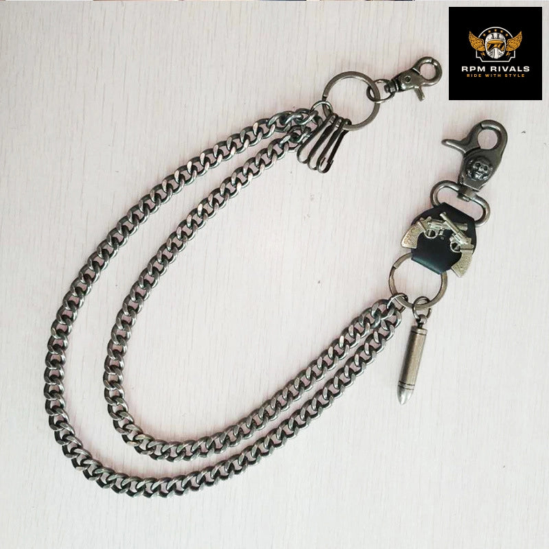 Punk Trendy Fashion Metal Waist Chain Jeans Accessory Chain Bullet/Horn Designs