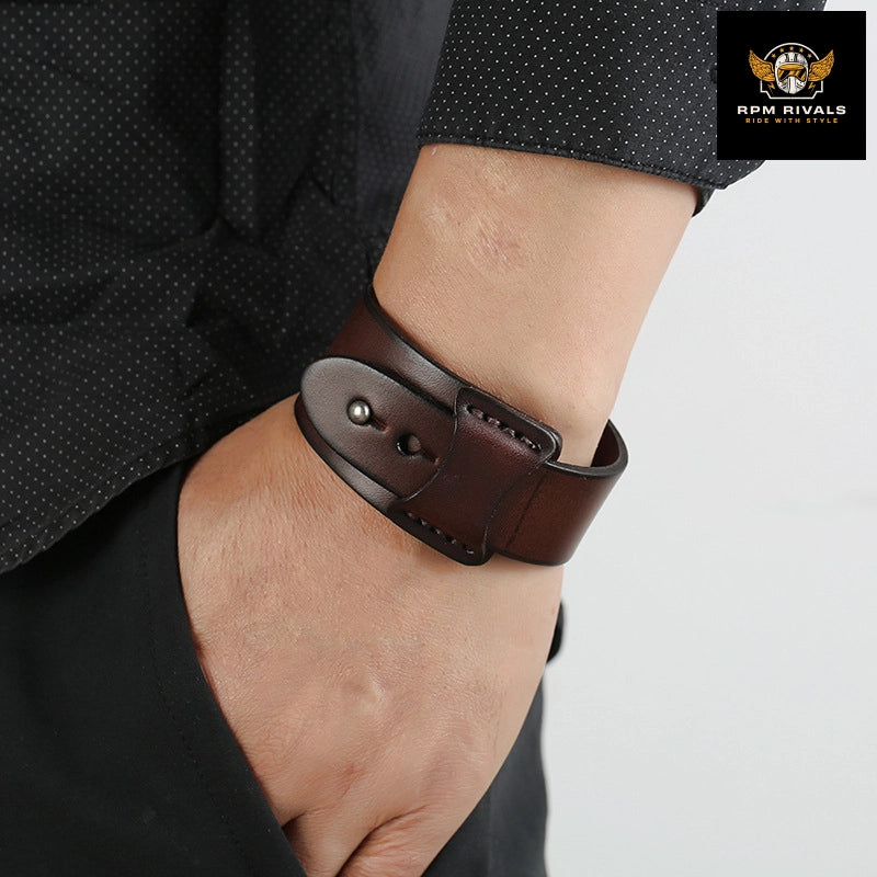 Simple Men's Casual Leather Bracelet Punk Party Hip Hop Bracelet Female Adjustable Couple Bracelet
