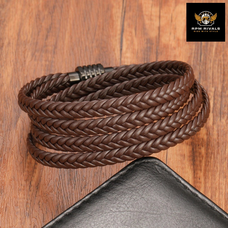Fashion Multi-layer Woven Bracelet Leather Men