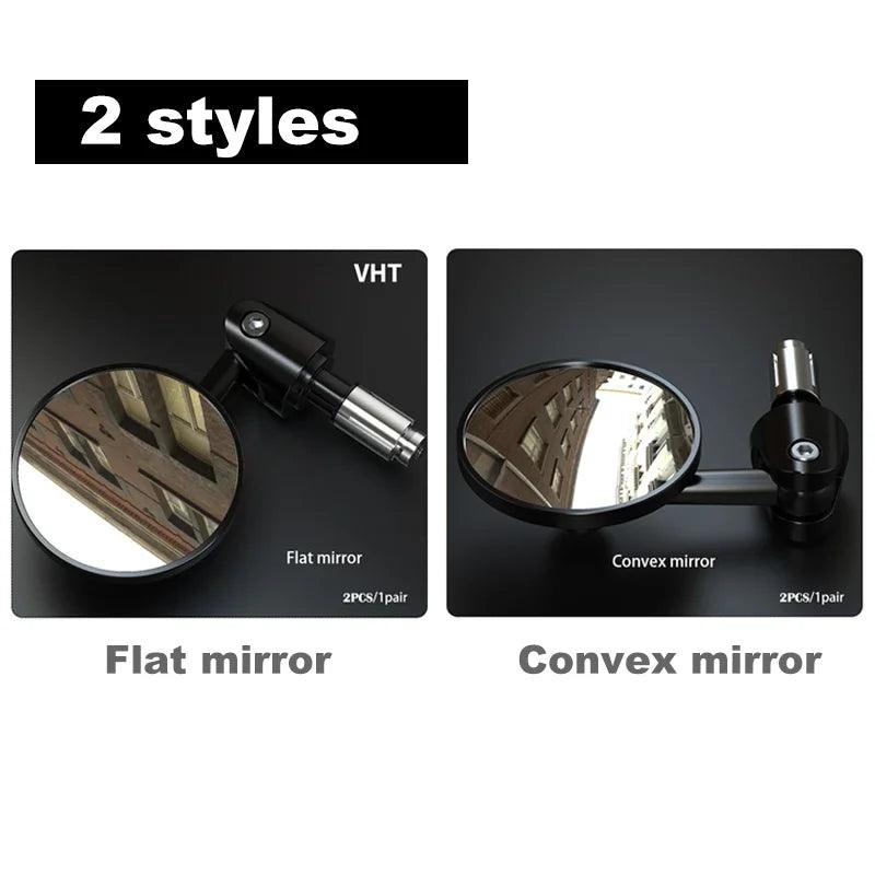 2pcs 1Pair Motorcycle Rearview Handle Bar End Mirrors Moto Accessories 16mm Universal Motorbike Handlebar Round 7/8" Handle Bar - RPM Rivals