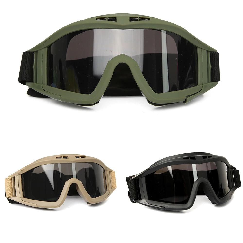 New Style Tactical Goggles CS Airsoft Windproof Shooting Glasses HD 3 Lens Motocross Motorcycle Mountaineering Safe Glasses - RPM Rivals
