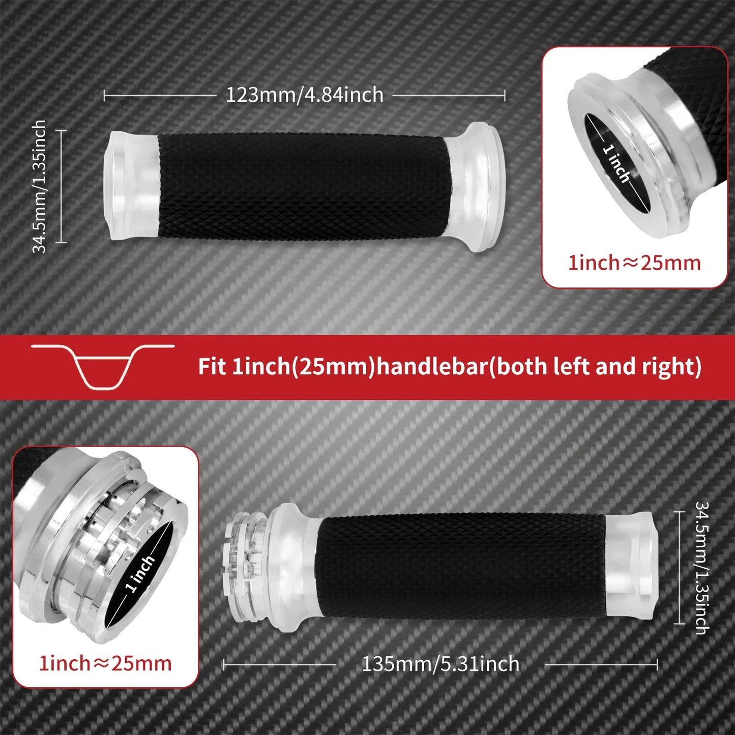 Motorcycle 1"25mm Hand Grips Handle Bar For Harley Touring Road Street Glide Sportster 883 1200 72 XL Dyna VRSC Softail Custom - RPM Rivals