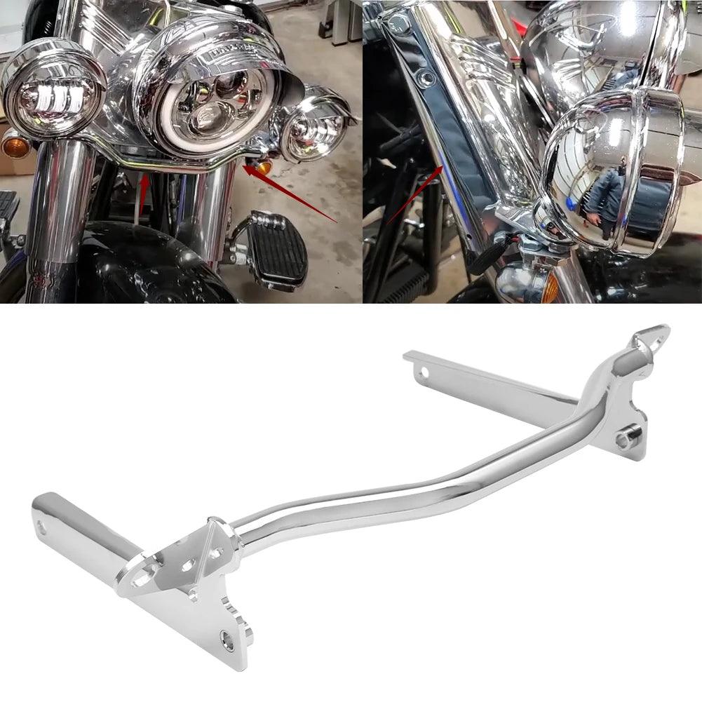 Motorcycle Chrome Front Turn Signals Passing Lamp Light Bar Mount For Harley Softail Fatboy FLSTF Heritage 2002-2017 2016 2015 - RPM Rivals