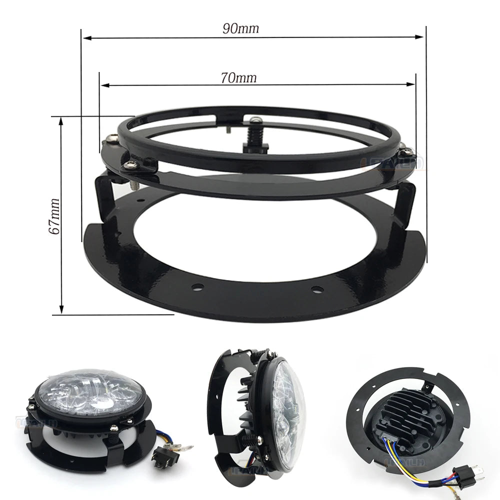 مصابيح أمامية LED مقاس 5 3/4 بوصة تعمل بتقنية LED DRL بقوة 40 وات إلى 80 وات لدراجات النارية Harley/Indian