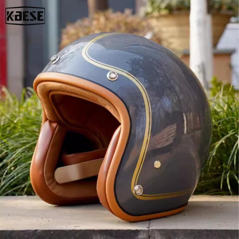 Gloss Gray Motorcycle Helmet Classic Retro Open Face Design Lightweight For Motorbike Cruiser Helmet Men Women - RPM Rivals