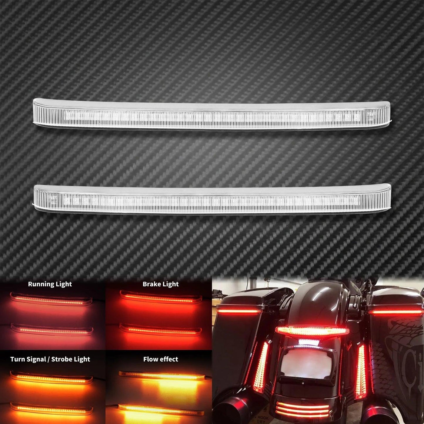 Motorcycle Led Saddlebag Brake Flowing Turn Signal Accent Light For Harley Touring 1997-2022 Electra Glide Road Glide FLHR CVO - RPM Rivals