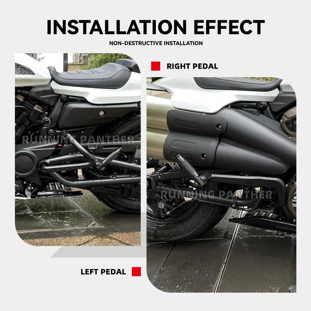 NEW FOR SPORTSTER S 1250 RH1250 RH 1250 2021 2022 - Motorcycle Passenger Foot Peg Rests Footpeg Support Kit Heat Shield Cover - RPM Rivals
