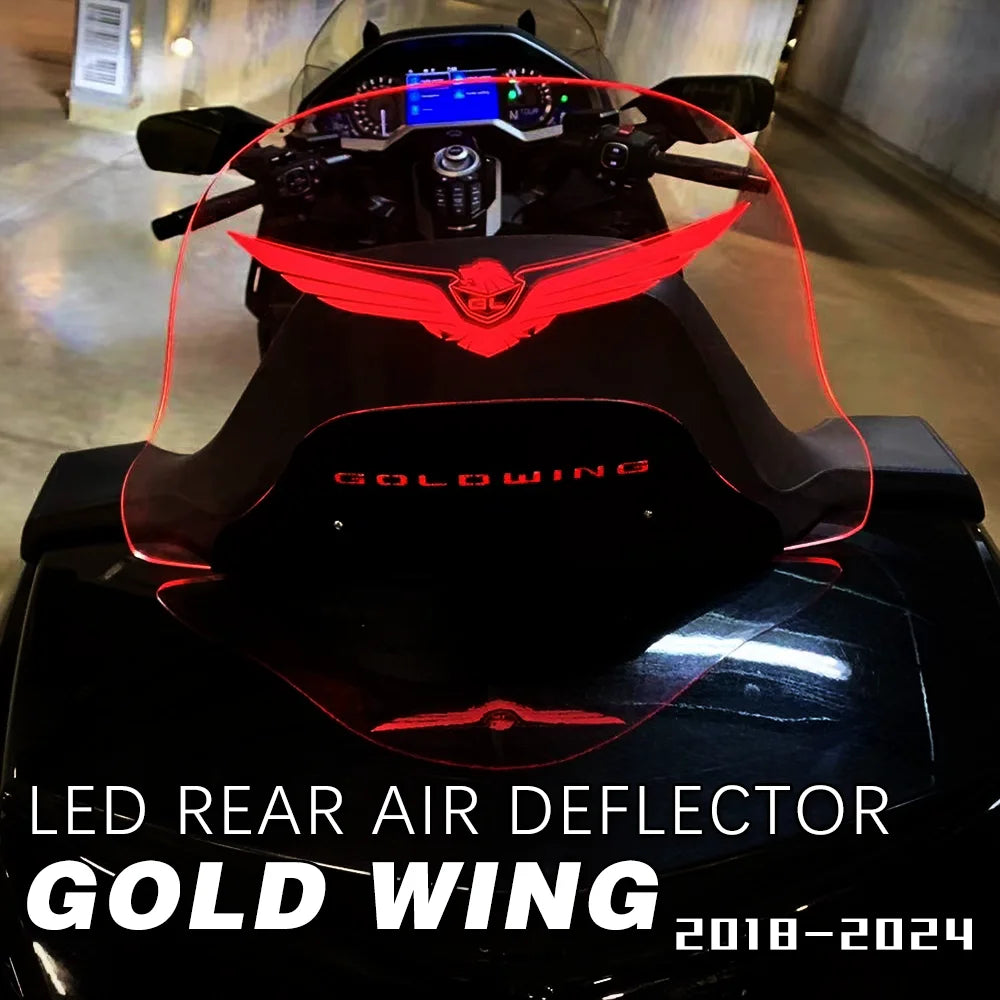 for HONDA Gold Wing GL1800 Accessories Motorcycle Rear Deflector With Light Goldwing 1800 LED Rear windshield GOLDWING Parts