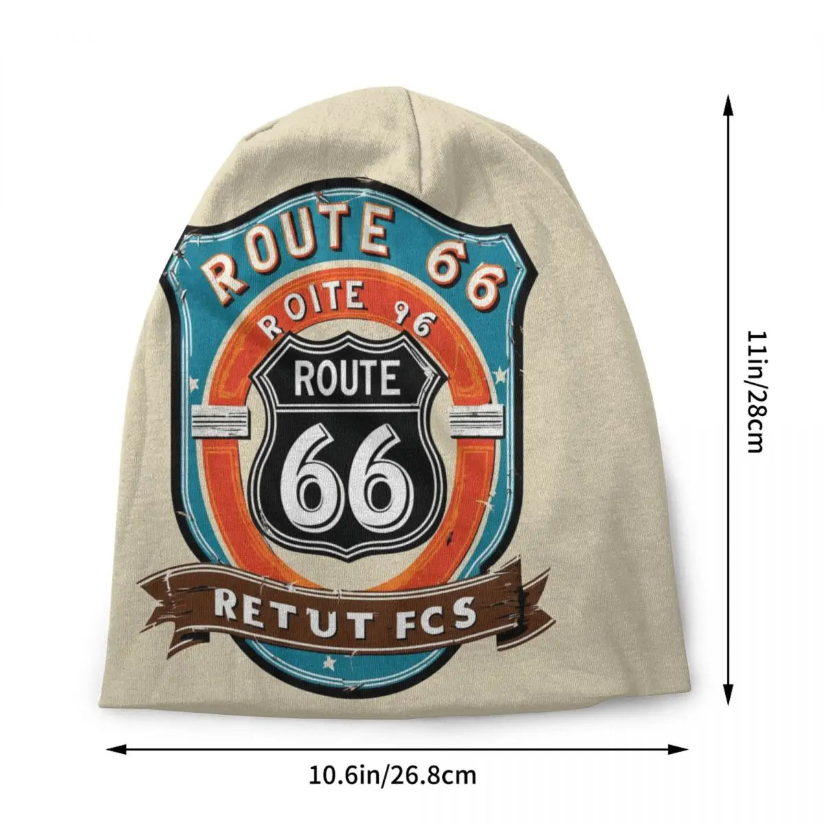 Custom Ride The Route 66 Bonnet Hat Knitting Hats Men Women Cool Biker Motorcycle Cruise