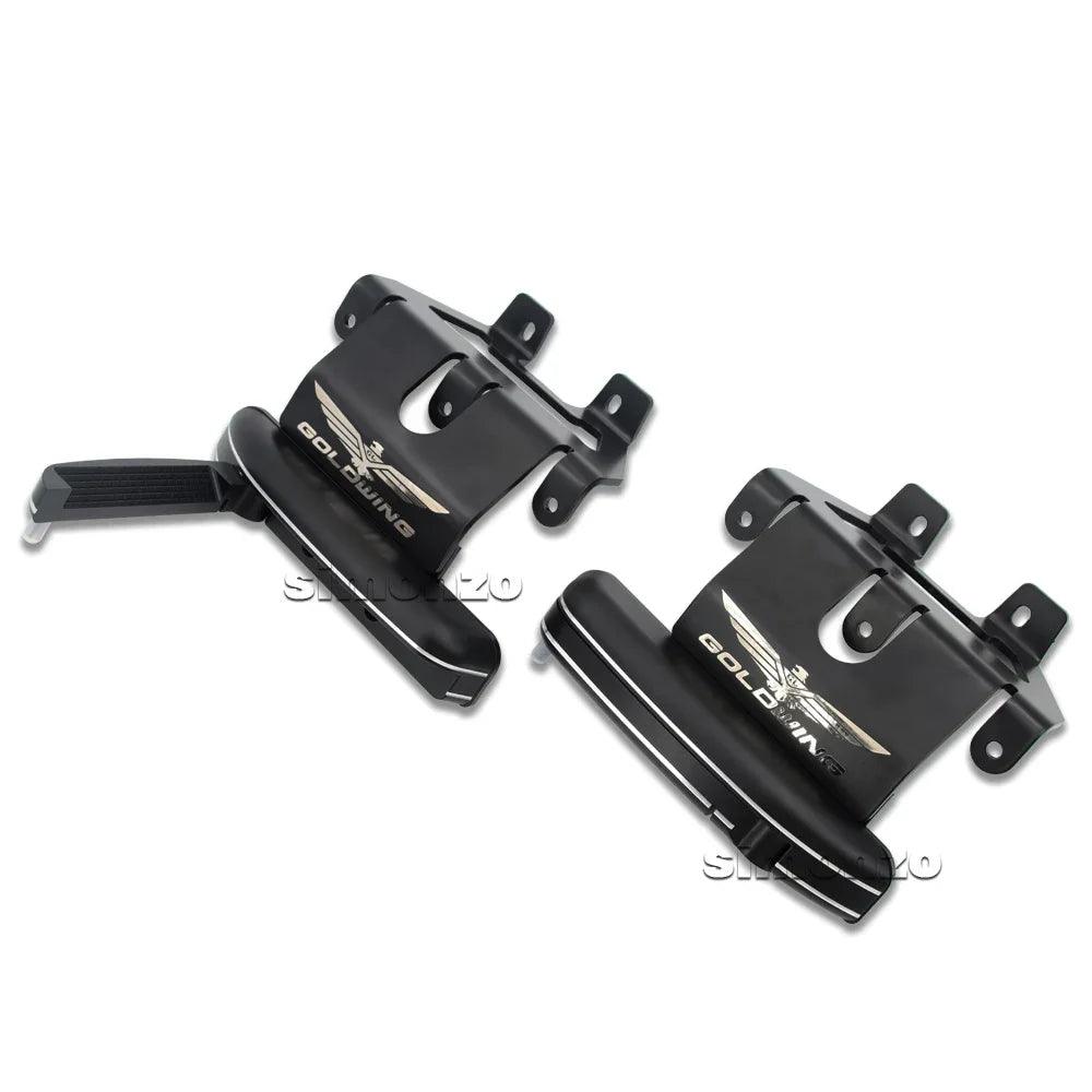 أوتاد قدم من Goldwing Highway لحماية محرك الدراجة النارية Honda Gold Wing 1800 GL1800 أوتاد قدم قابلة للفتح Stealth Pedestal Peda 2018-2023