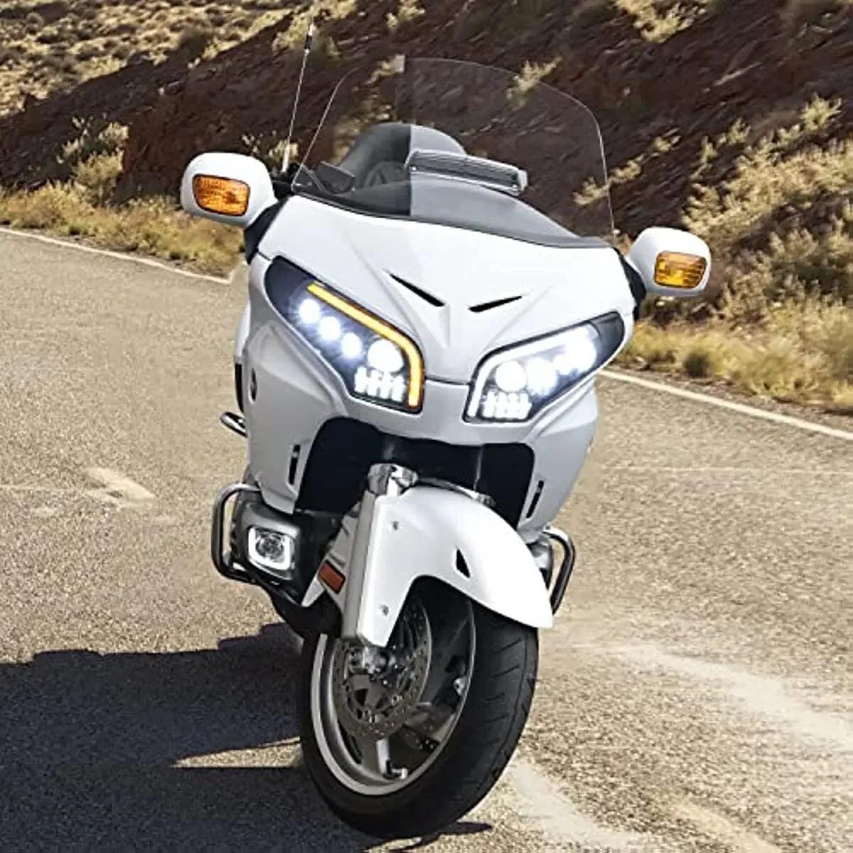 LED Headlight H/L Beam Blinking Turn Signal for Honda GoldWing 1800 GL1800 2001-2017 Motorcycle Headlight Daytime Running Lamp