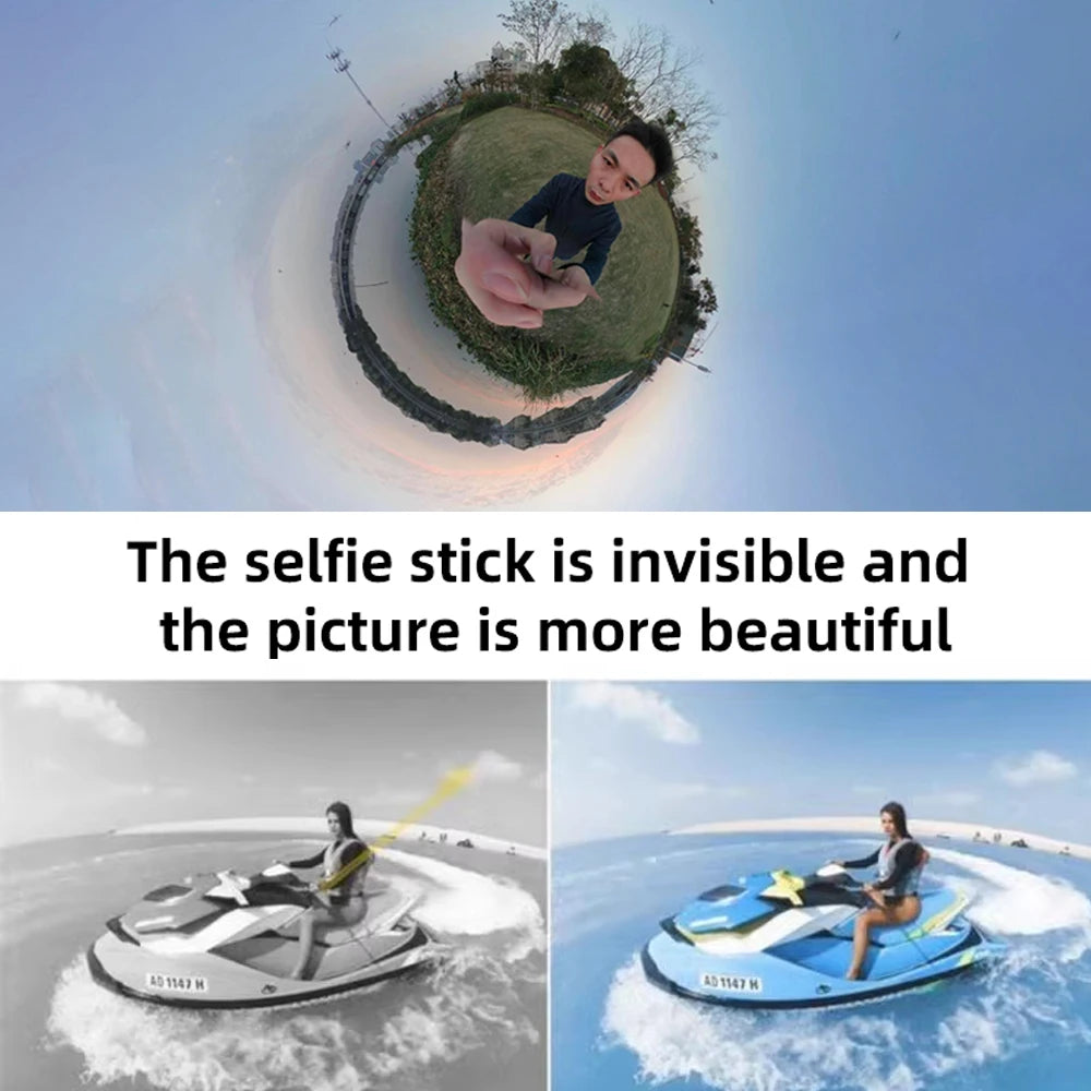 Carbon Fiber Scalable Monopod Extended Edition Invisible Selfie Stick for Insta360 X3 X2 For Go Pro Stick Tripod 3m