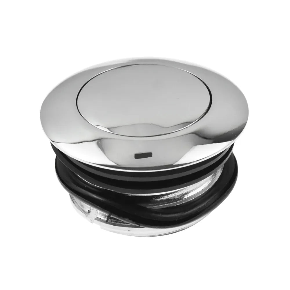 Pop Up Gas Cap Right Hand Thread Reservoir Fuel Tank Cap Black/Chrome For Harley Touring Dyna Softail Sportster XL