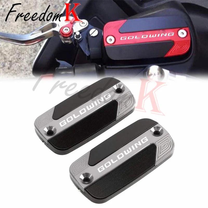 Motorcycle CNC Front Brake Reservoir Fluid Tank Oil Cup Cover For Goldwing GL1800 GL1500 GL 1800 VTX 2010-2018