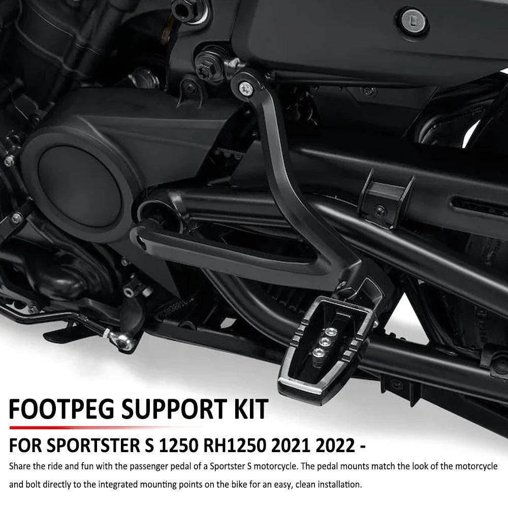 NEW FOR SPORTSTER S 1250 RH1250 RH 1250 2021 2022 - Motorcycle Passenger Foot Peg Rests Footpeg Support Kit Heat Shield Cover - RPM Rivals