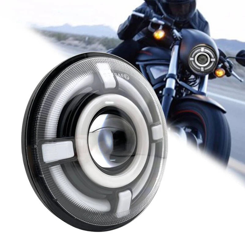 مصابيح أمامية LED مقاس 5 3/4 بوصة تعمل بتقنية LED DRL بقوة 40 وات إلى 80 وات لدراجات النارية Harley/Indian