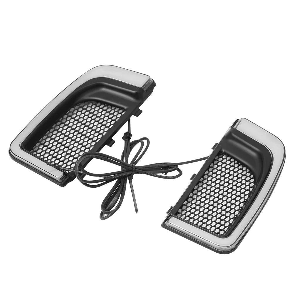 Motorcycle Black LED Turn Signal Light Fairing Lower Grills For Harley Touring Street Road Electra Glide Ultra Classic FLHTCU - RPM Rivals