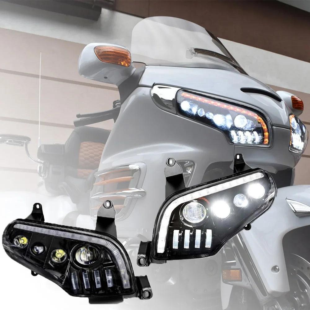 LED Headlight H/L Beam Blinking Turn Signal for Honda GoldWing 1800 GL1800 2001-2017 Motorcycle Headlight Daytime Running Lamp