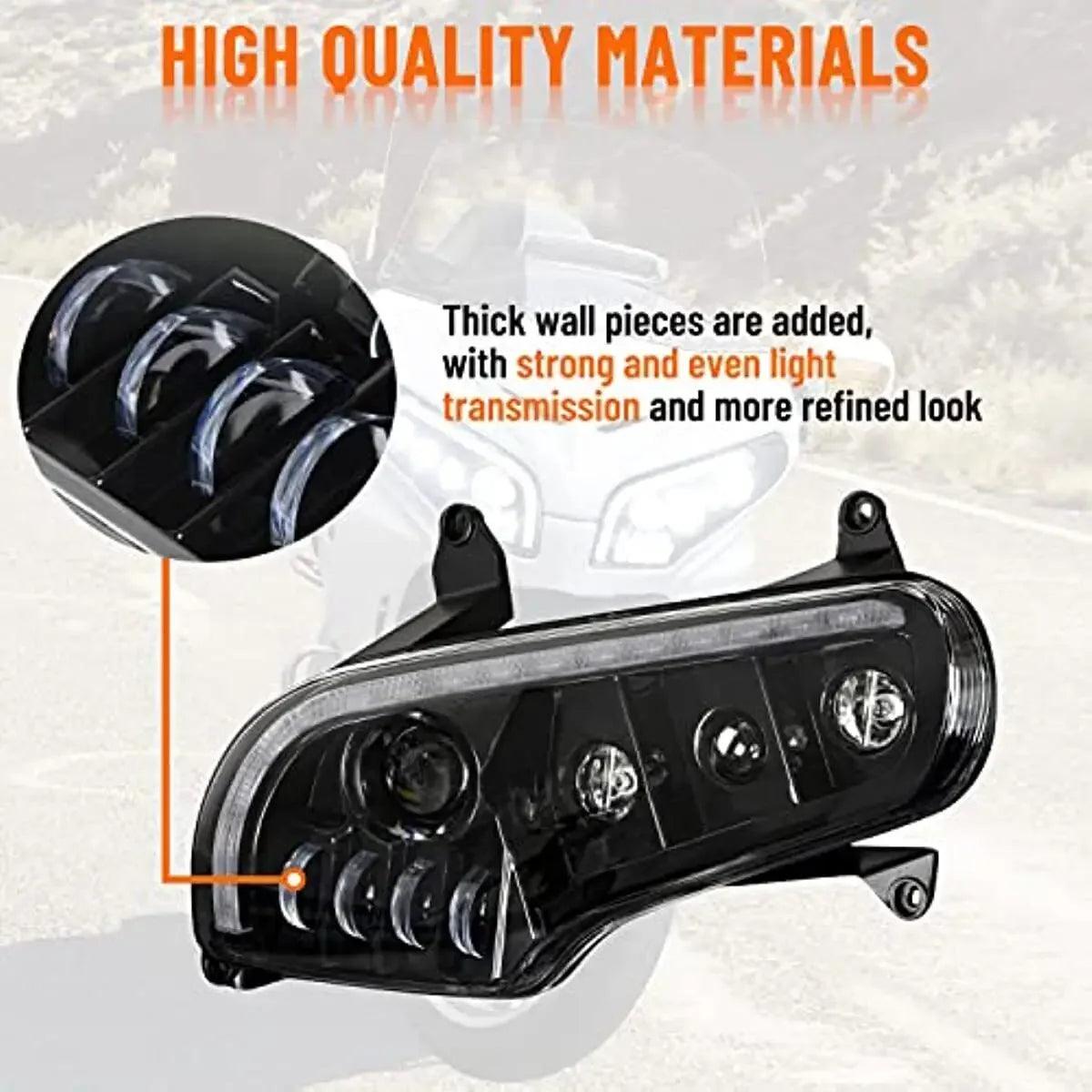 LED Headlight H/L Beam Blinking Turn Signal for Honda GoldWing 1800 GL1800 2001-2017 Motorcycle Headlight Daytime Running Lamp