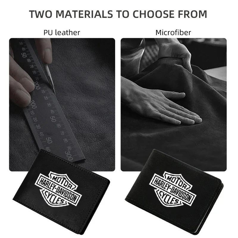 Motorcycle Driver's license Cover Holder ID Credit Card Wallet Suede For harley
