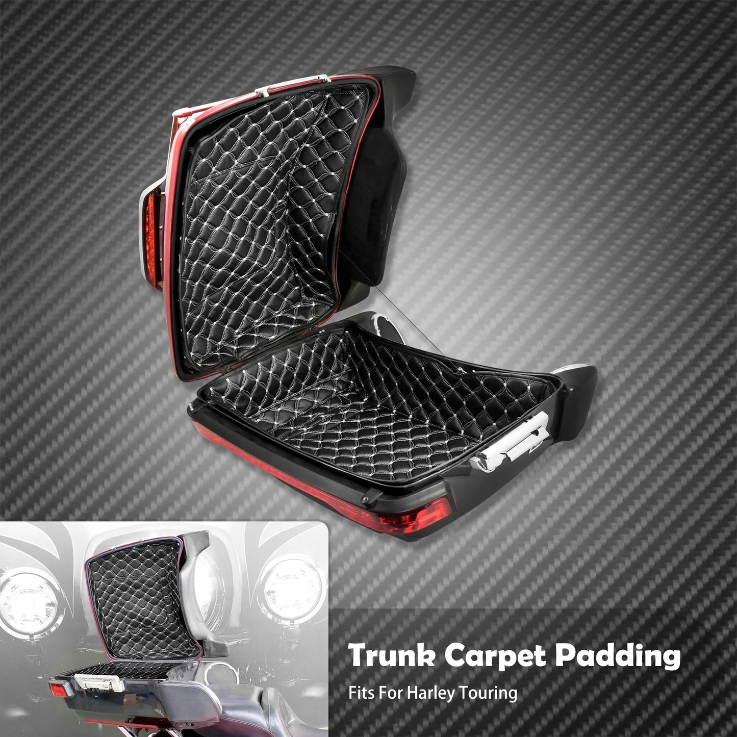 بطانة سجادة صندوق دراجة نارية King Tour Pak لدراجات Harley Touring Road King Road Glide Electra Glide CVO Limited FLHR 2014-2022