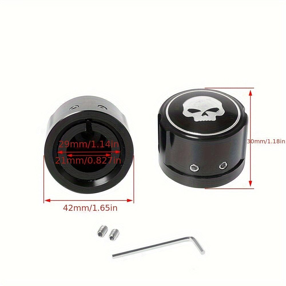 Skull Design Cnc Aluminum Front Fork Nut Cap Bolt For Harley - Fits Touring, Electra Glide, Dyna, Street Bob, Sportster Xl & Softail - RPM Rivals