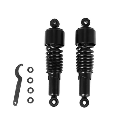 1 Pair Rear Shock Absorbers Motorcycle 10.5" 267mm Adjustable Suspension Shocks Spring Chrome/Black for Harley Sportster Touring - RPM Rivals