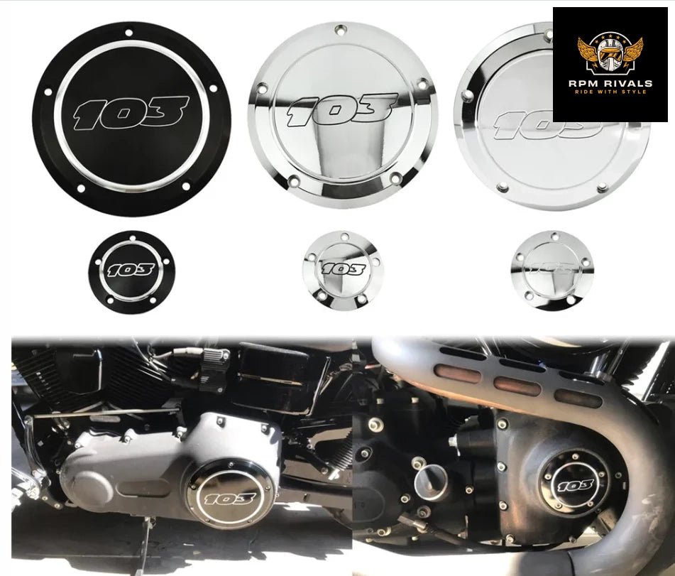 103 Derby Timer Clutch Timing Covers Set Black/Chrome For Harley Touring Road King 99 - 15 Softail Dyna 99 - 17 Fat Boy - RPM Rivals