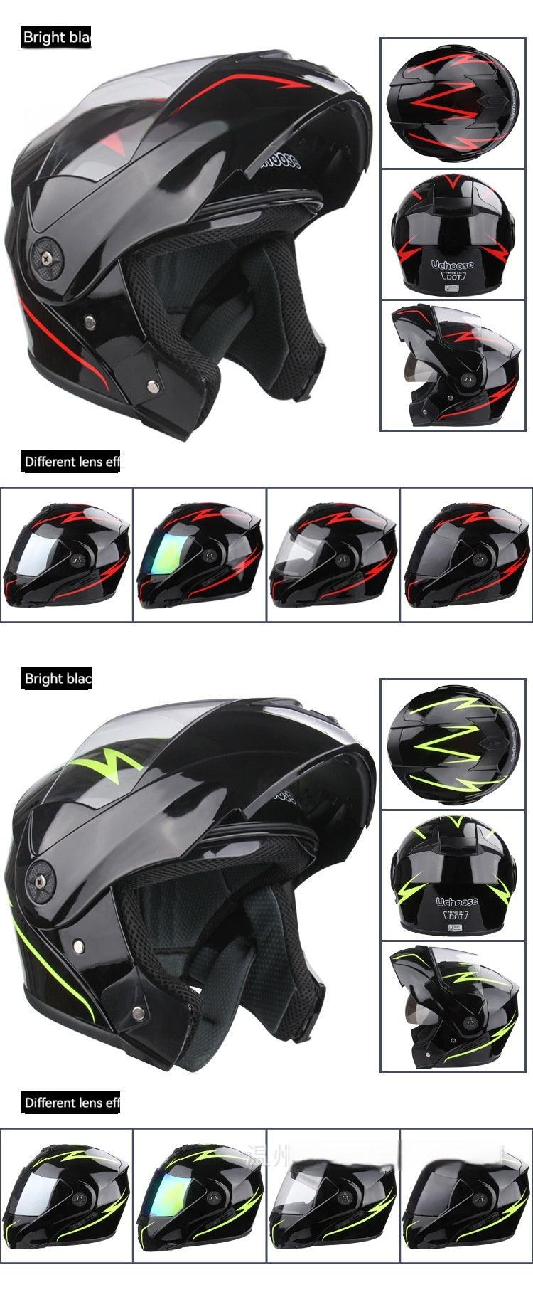 Electric Motorcycle Double Lens Exposed Men And Women Motorcycle Helmet - RPM Rivals