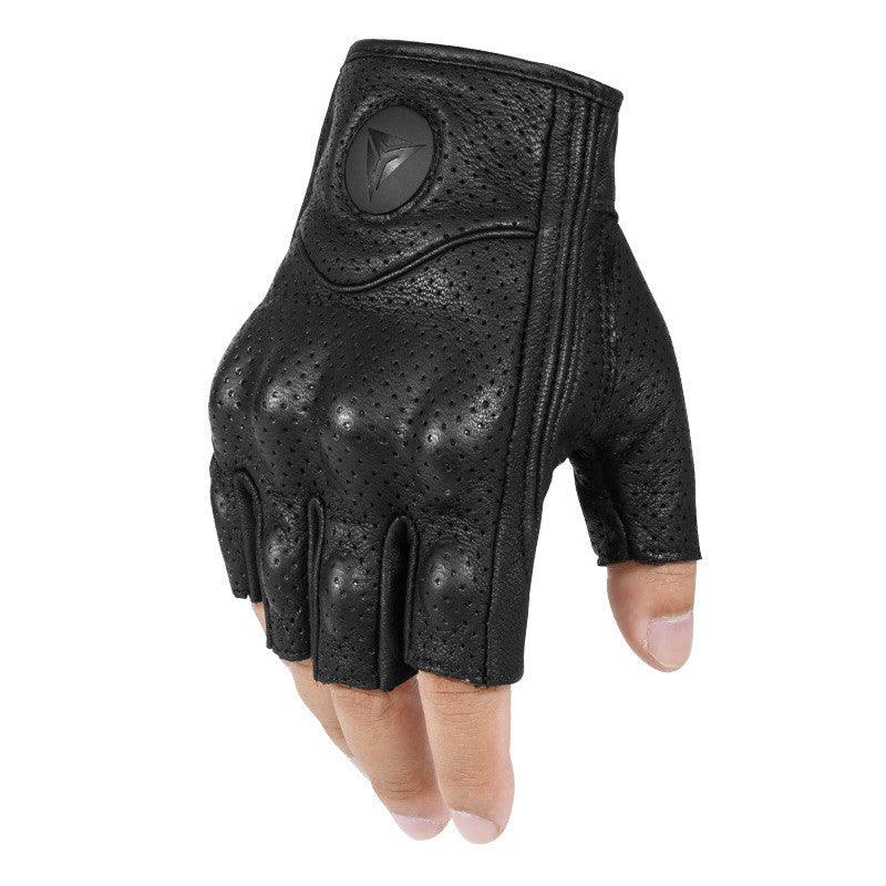 Motorcycle Half-finger Gloves Motorcycle Riding Leather Fingerless Four Seasons Breathable Racing Rider Equipment Male - RPM Rivals