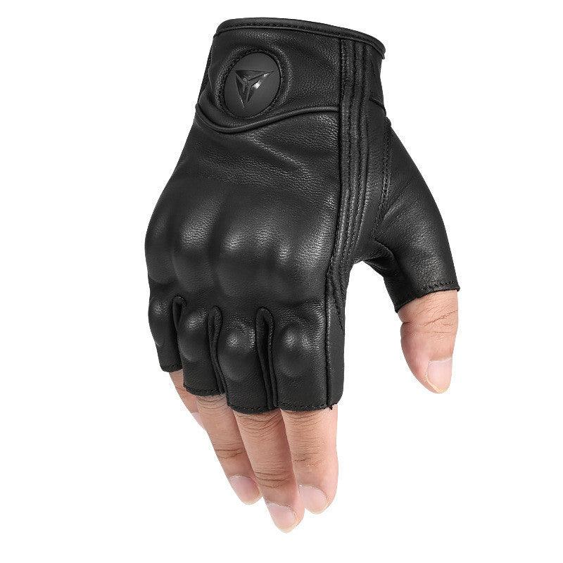 Motorcycle Half-finger Gloves Motorcycle Riding Leather Fingerless Four Seasons Breathable Racing Rider Equipment Male - RPM Rivals