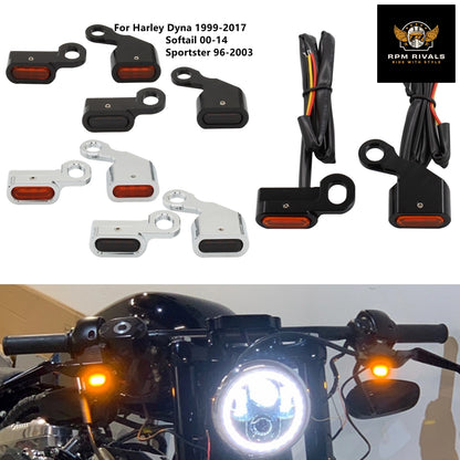 Motorcycle Mini LED Turn Signal Light Running Indicator Lamp For Harley Dyna 1996-2017 Softail Sportster XL 96-2003