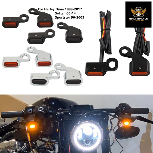 مصباح إشارة انعطاف LED صغير للدراجات النارية لدراجات Harley Dyna 1996-2017 Softail Sportster XL 96-2003 