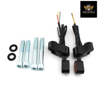 Motorcycle Front Fork Mini LED Turn Signal Indicator Light Running Lamp For Harley FXR 1987-2000 For Dyna Glide 1991-2005