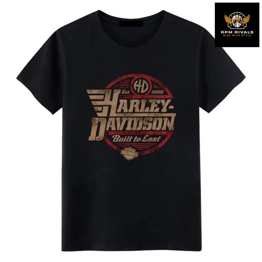 Motorcycle Harleys-Davidson T Shirt Pure Cotton Clothes Summer Vintage Crewneck Oversize Tee Shirt Men Woman Clothes