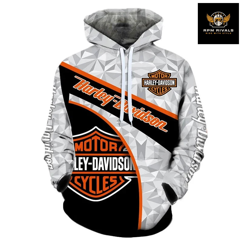 Spring Autumn Harley Davidson Hoodie Men -Women - Kids 3d Print Harley Logo Hoodies Fashion Sweatshirt Motorcycle Outdoor Sports Jacket