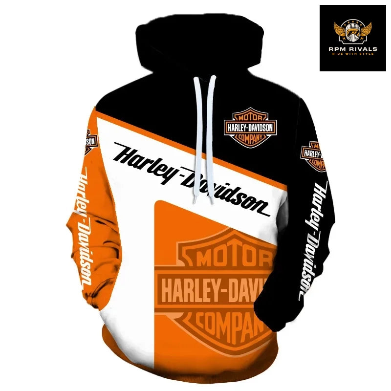 Spring Autumn Harley Davidson Hoodie Men -Women - Kids 3d Print Harley Logo Hoodies Fashion Sweatshirt Motorcycle Outdoor Sports Jacket